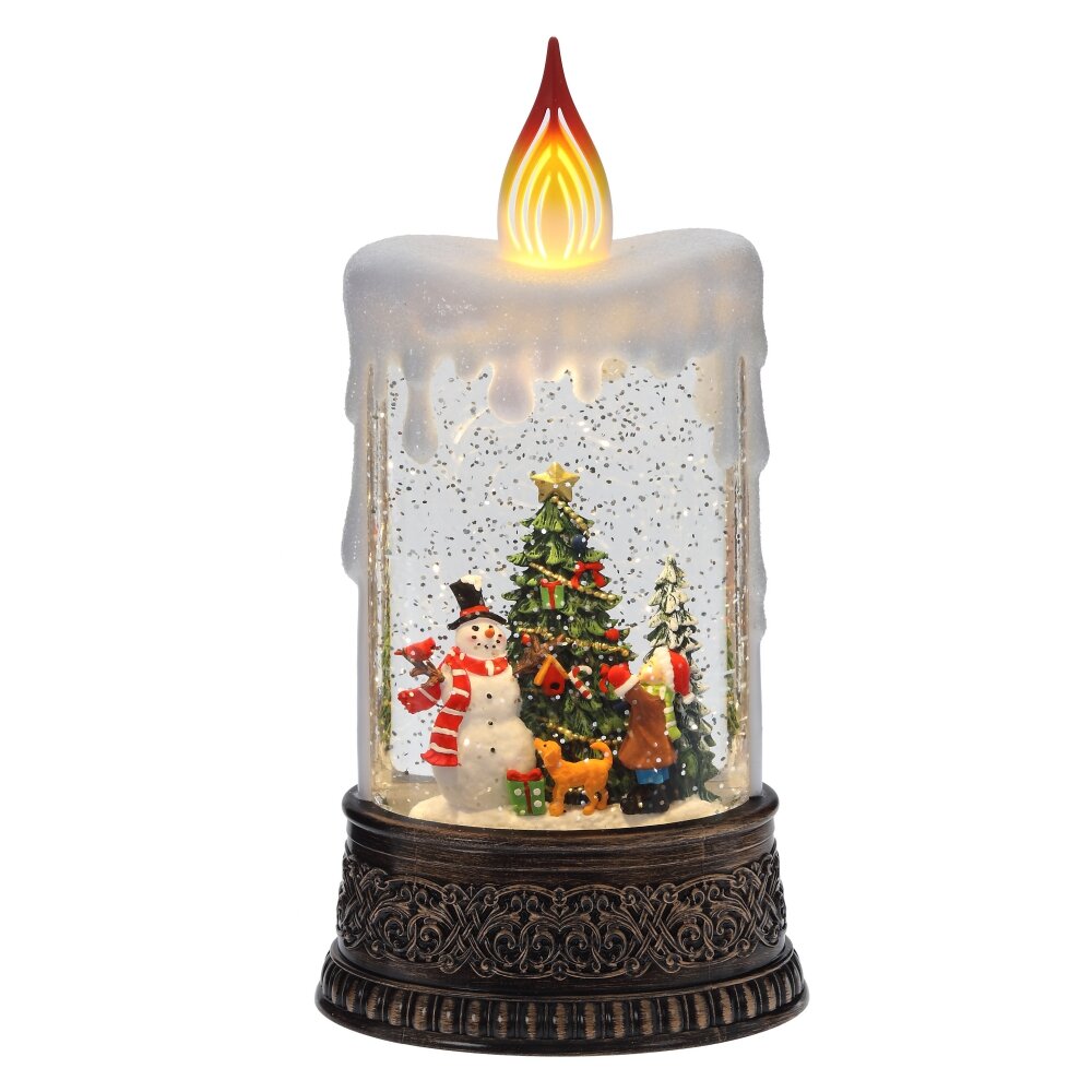 Изделие декоративное "Свеча" (подсвет, муз, вьюга, 3хААА н/п +USB), L12,5 W8 H25 см оптом Купить Изделие декоративное "Свеча" (подсвет, муз, вьюга, 3хААА н/п +USB), L12,5 W8 H25 см оптом