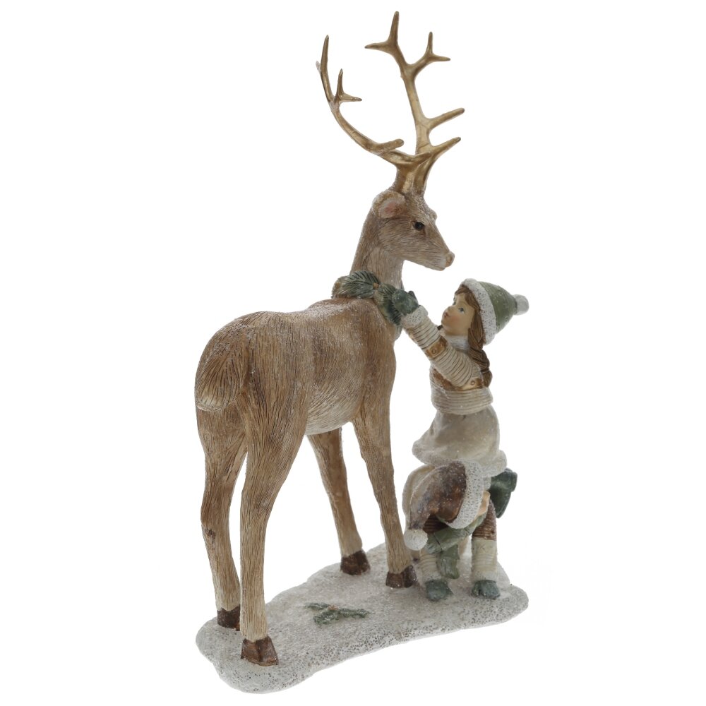 Фигурка декоративная "Олень и дети", L20 W9 H23 см. Фото N4 оптом Купить Фигурка декоративная "Олень и дети", L20 W9 H23 см. Фото N4 оптом