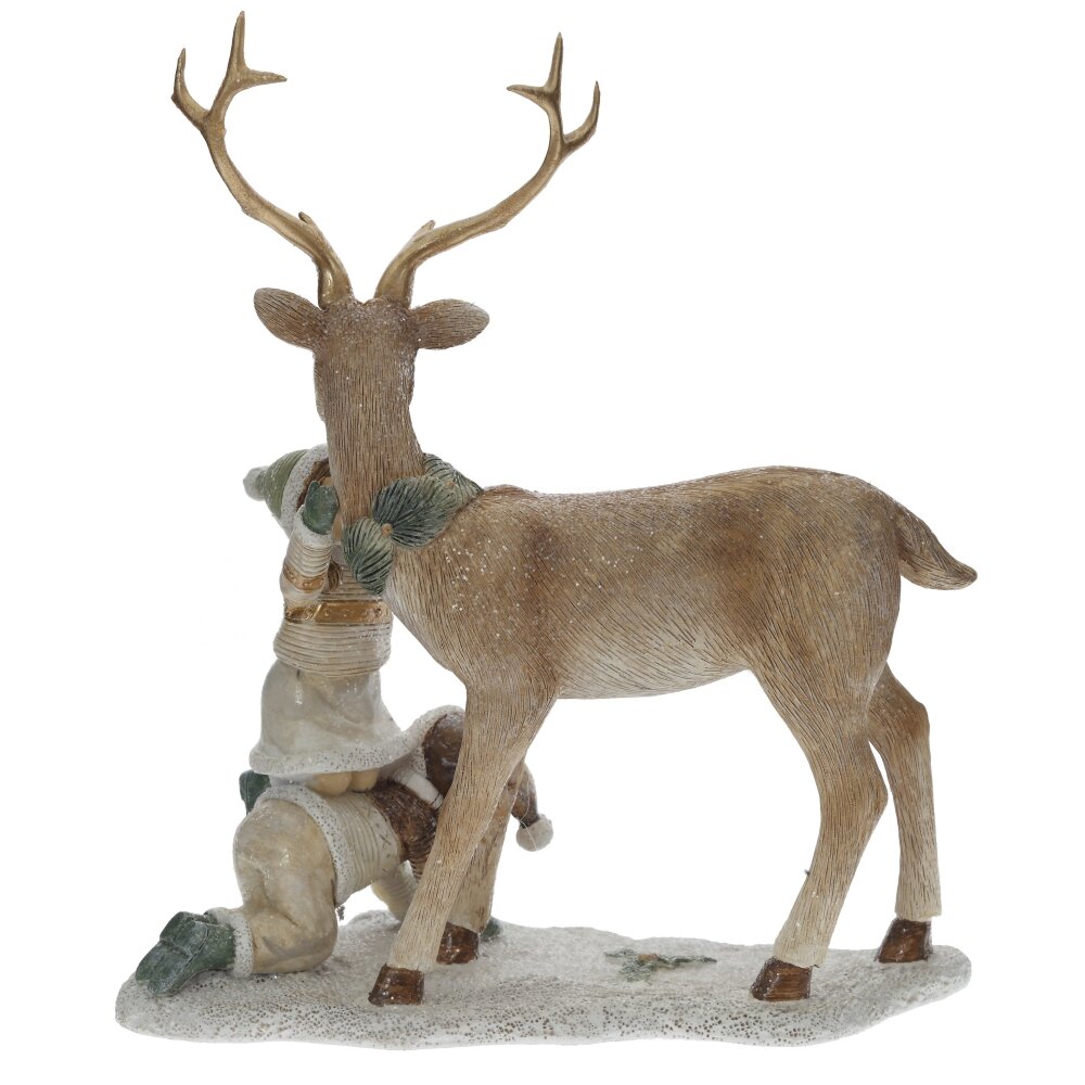 Фигурка декоративная "Олень и дети", L20 W9 H23 см. Фото N2 оптом Купить Фигурка декоративная "Олень и дети", L20 W9 H23 см. Фото N2 оптом