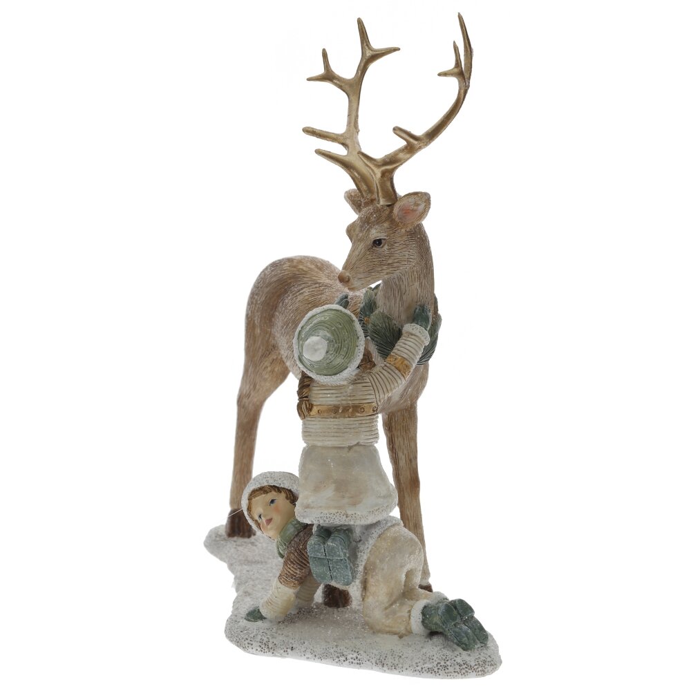 Фигурка декоративная "Олень и дети", L20 W9 H23 см. Фото N3 оптом Купить Фигурка декоративная "Олень и дети", L20 W9 H23 см. Фото N3 оптом