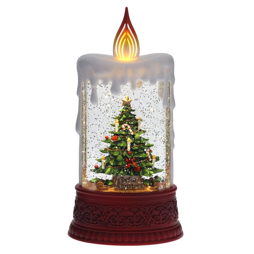 Изделие декоративное "Свеча" (подсвет, муз, вьюга, 3хААА н/п +USB), L12,5 W8 H24,5 см оптом Купить Изделие декоративное "Свеча" (подсвет, муз, вьюга, 3хААА н/п +USB), L12,5 W8 H24,5 см оптом