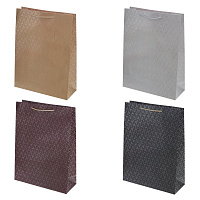 Пакет подарочный (бумага 210г/м2, блок микс 12шт), L31 W12 H42 см, 4в. оптом