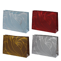 Пакет подарочный L (бумага 210г/м2, блок 12шт), L45 W12 H32 см, 4в. оптом