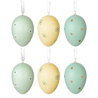 Набор из 6-ти изделий декоративных подвесных "Яйцо" (4*6), L16 W4 H17,5 см оптом