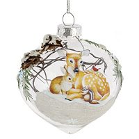 Украшение новогоднее "Шар" с декором, L7 W7 H8 см оптом