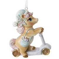 Фигурка декоративная подвесная "Лошадка на самокате", L7 W3 H9 см оптом