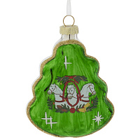 Украшение новогоднее "Елочка с лошадками", L8 W2,5 H11 см оптом