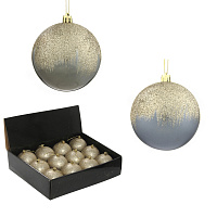 Набор из 12шт Украшение новогоднее Шар "Алмазная роскошь", D 8 см, L35 W27 H8,5 см оптом