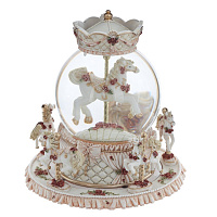 Фигурка декоративная в стекл шаре "Карусель" (ключ,муз, движ), D 10 см, L15 W15 H17 см оптом