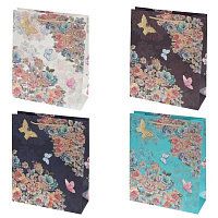 Пакет подарочный (бумага 210г/м2, блок микс 12шт), L26 W10 H32 см, 4в. оптом