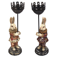 Подсвечник "Кролик", L7,5 W7,5 H27 см, 2в. оптом