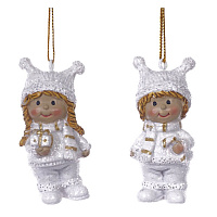 Фигурка декоративная подвесная "Дети",  L3 W2,5 H6,5 см, 2в. оптом