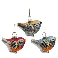 Украшение новогоднее "Птичка", L7 W4 H6 см, 3в. оптом