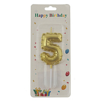 Свеча для торта "Цифра 5", L3,5 W1 H10,5 см оптом