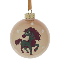 Украшение новогоднее "Шар с лошадкой", L7 W7 H9 см оптом