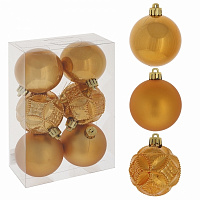Набор из 6шт Украшение новогоднее Шар "Медовое чудо", D 6 см, L17,5 W6 H11,5 см оптом