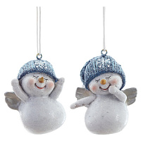 Фигурка декоративная подвесная "Снеговик",   L4,5 W4 H5,5 см, 2в. оптом