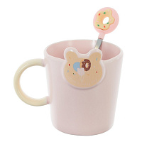 Кружка с ложкой, 350 мл, L12 W9,5 H11 см оптом