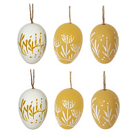 Набор из 6-ти изделий декоративных подвесных "Яйцо" (3,5*5,5), L15 W13 H5 см оптом