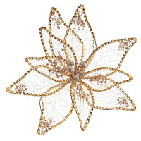 Цветок искусственный "Пуансеттия" (на клипсе), L23 W23 H12 см оптом