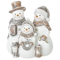 Фигурка декоративная "Снеговики", L14,5 W9,5 H16,5 см оптом