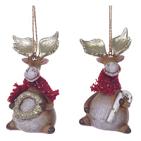Фигурка декоративная подвесная "Олень",  L5,5 W4,5 H10,5 см, 2в. оптом