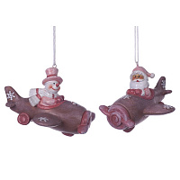 Фигурка декоративная подвесная "Снеговик/Дед Мороз",  L10 W8,5 H7 см, 2в. оптом