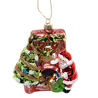 Украшение новогоднее "Дед Мороз у камина", L10,5 W4,5 H10 см оптом