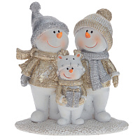 Фигурка декоративная "Снеговики", L10 W4 H11 см оптом