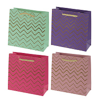 Пакет подарочный (бумага 210г/м2, блок микс 12шт), L15 W6 H15 см, 4в. оптом