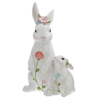 Фигурка декоративная "Зайцы", L15 W12 H26 см оптом
