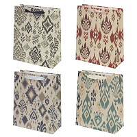 Пакет подарочный (бумага 230г/м2, блок микс 12шт), L26 W10 H32 см, 4в. оптом