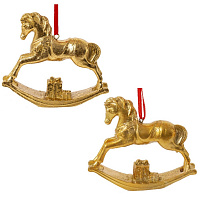 Фигурка декоративная подвесная "Лошадка-качалка", L9,5 W2 H8,5 см, 2в. оптом