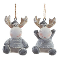 Фигурка декоративная подвесная "Олень",   L4 W4 H5 см, 2в. оптом