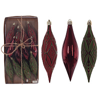 Набор из 12-ти шт: Украшение новогоднее "Капля", L33 W4 H16 см оптом