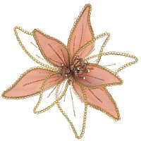 Цветок искусственный "Пуансеттия" (на клипсе), L23 W23 H12 см оптом