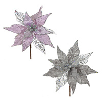 Цветок искусственный "Пуансеттия", L22 W22 H38 см, 2в. оптом