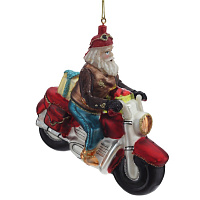Украшение новогоднее "Дед Мороз на байке", L12 W5,5 H11,5 см оптом