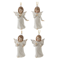 Украшение новогоднее "Ангел", L5 W5,5 H9,5 см, 4в. оптом