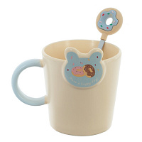 Кружка с ложкой, 350 мл, L12 W9,5 H11 см оптом