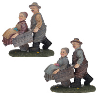 Фигурка декоративная "Бабушка с дедушкой", L15 W7 H15 см, 2в. оптом