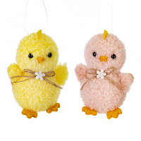 Фигурка декоративная "Цыпленок" (блок 12шт), L6 W4,5 H8 см, 2в. оптом