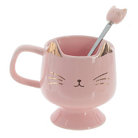 Кружка с ложкой, 280 мл, L12 W9 H11 см оптом