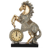 Фигурка декоративная "Лошадь" с часами (AAx1,н.п.), L23 W7 H33 см оптом