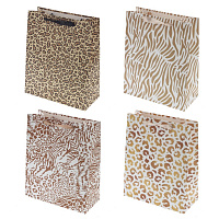 Пакет подарочный M (бумага 230г/м2, блок микс 12шт), L26 W10 H32 см, 4в. оптом