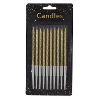 Набор из 10-ти свечей для торта, L9,5 W0,5 H18,5 см оптом