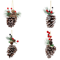 Изделие декоративное подвесное "Шишка", L9 W9 H18 см, 4в. оптом