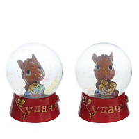 Фигурка декор в стекл шаре "Лошадка", L4,5 W4,5 H5,5 см, 2в. оптом