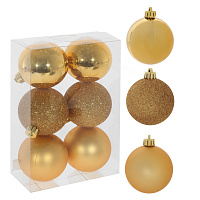 Набор из 6шт Украшение новогоднее "Шар", D 6 см, L11,5 W6 H17 см оптом