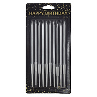 Набор из 10-ти свечей для торта, L9 W1 H18,5 см оптом